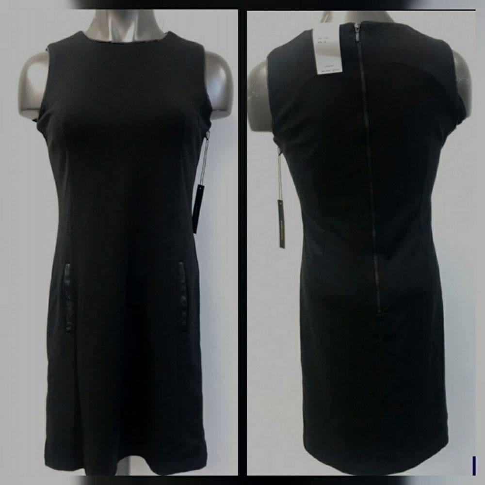 Black Classic BCBGMAXAZRIA Sleeveless Shift Dress - Picture 3 of 4